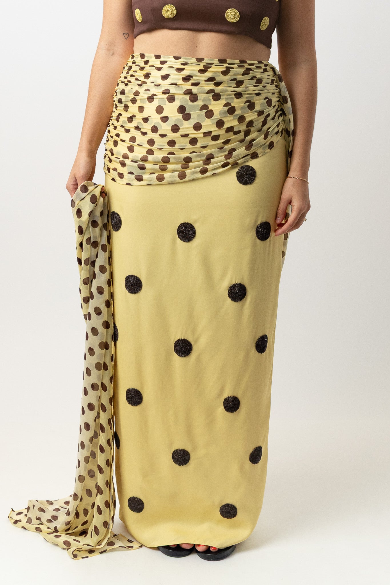 Spot Saree Skirt Butter