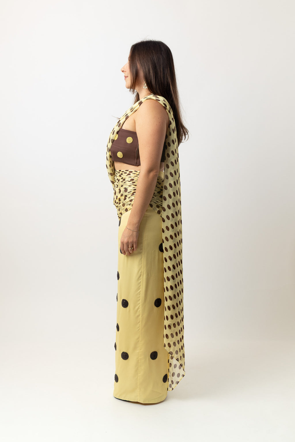 Spot Saree Skirt Butter