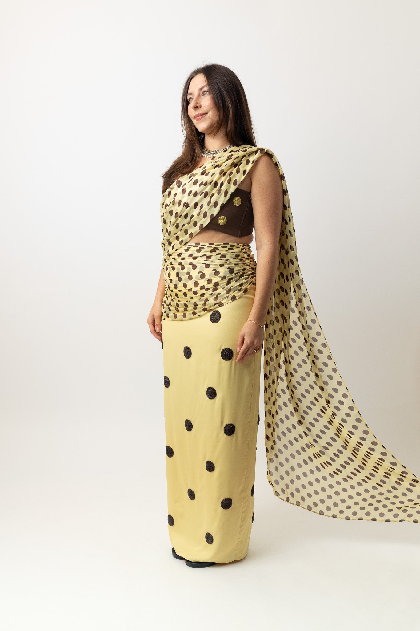 Spot Saree Skirt Butter