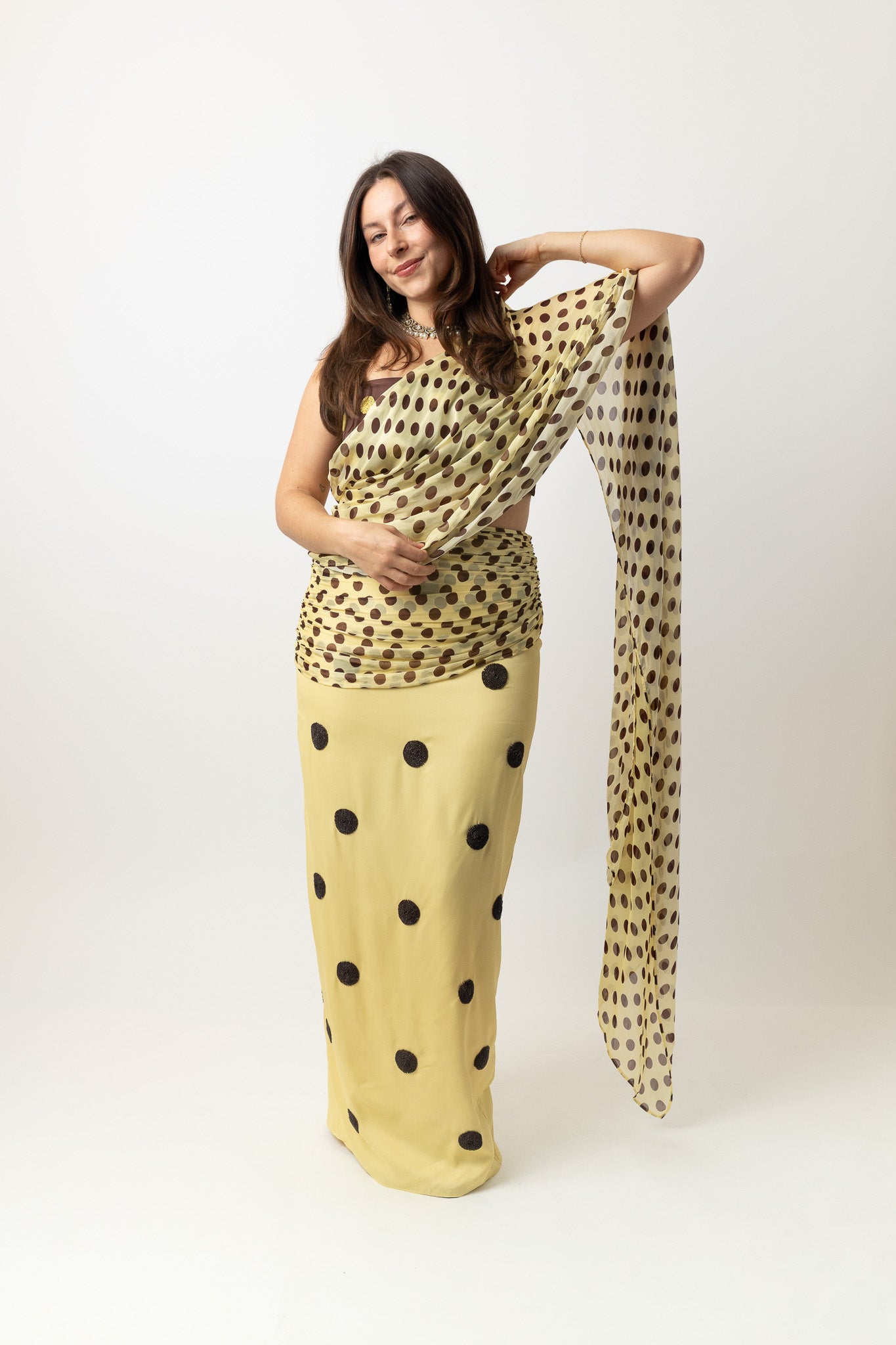 Spot Saree Skirt Butter