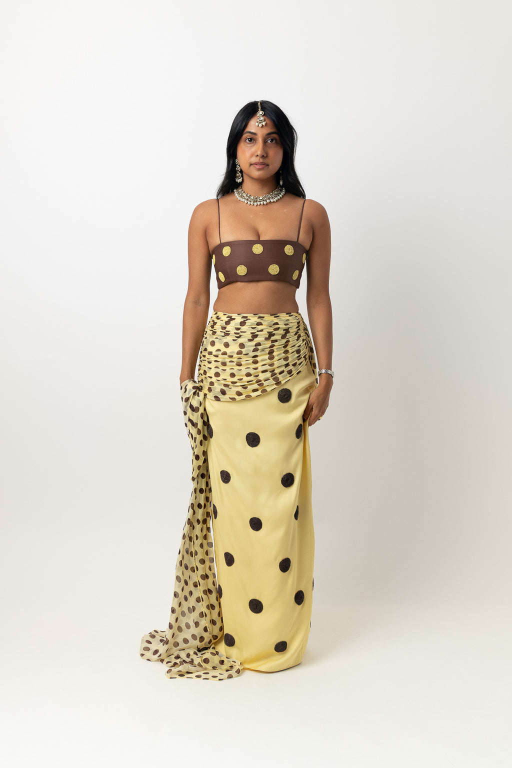 Spot Saree Skirt Butter