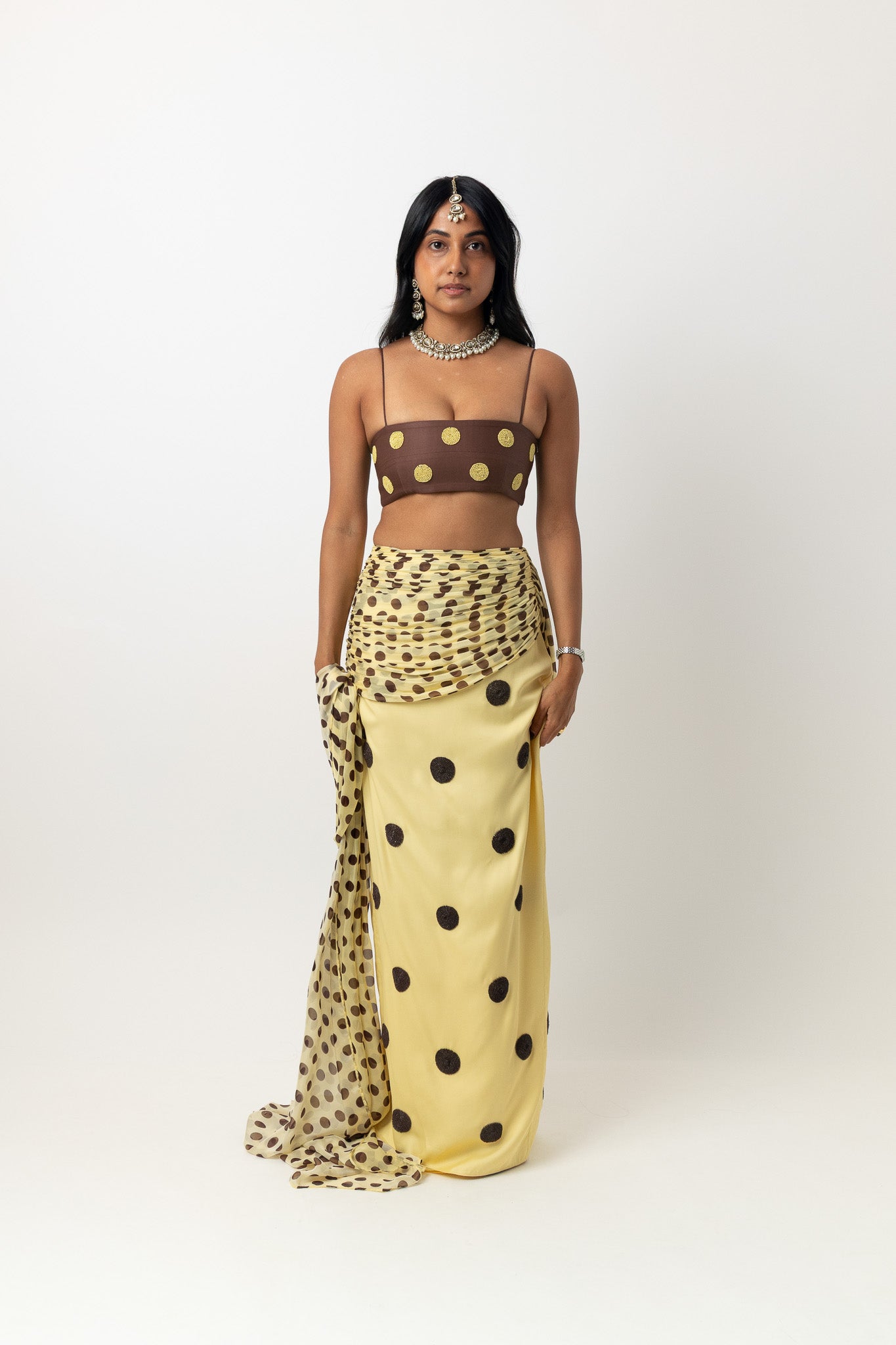 Spot Saree Skirt Butter