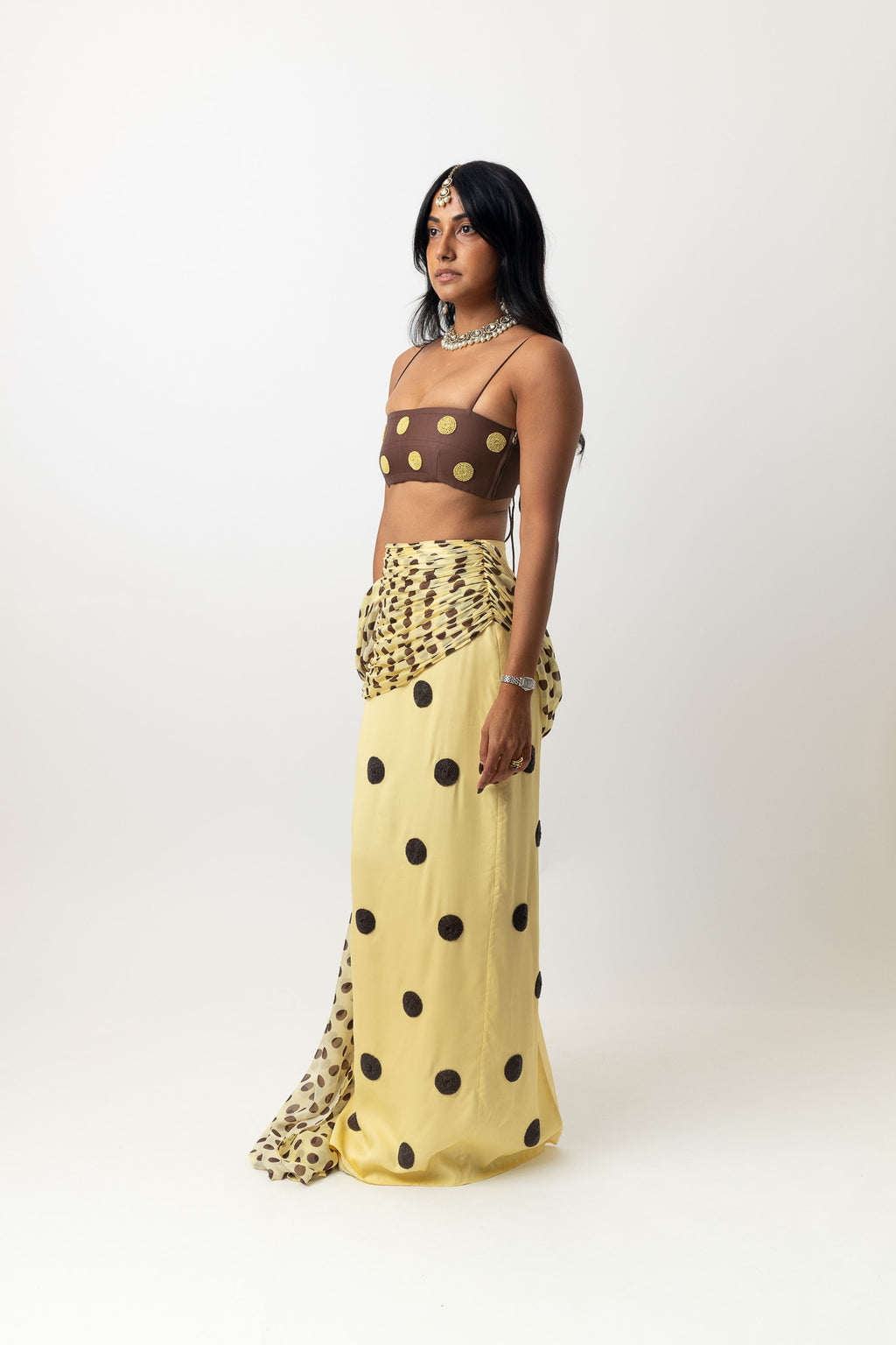 Spot Saree Skirt Butter