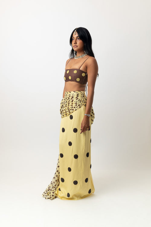 Spot Saree Skirt Butter
