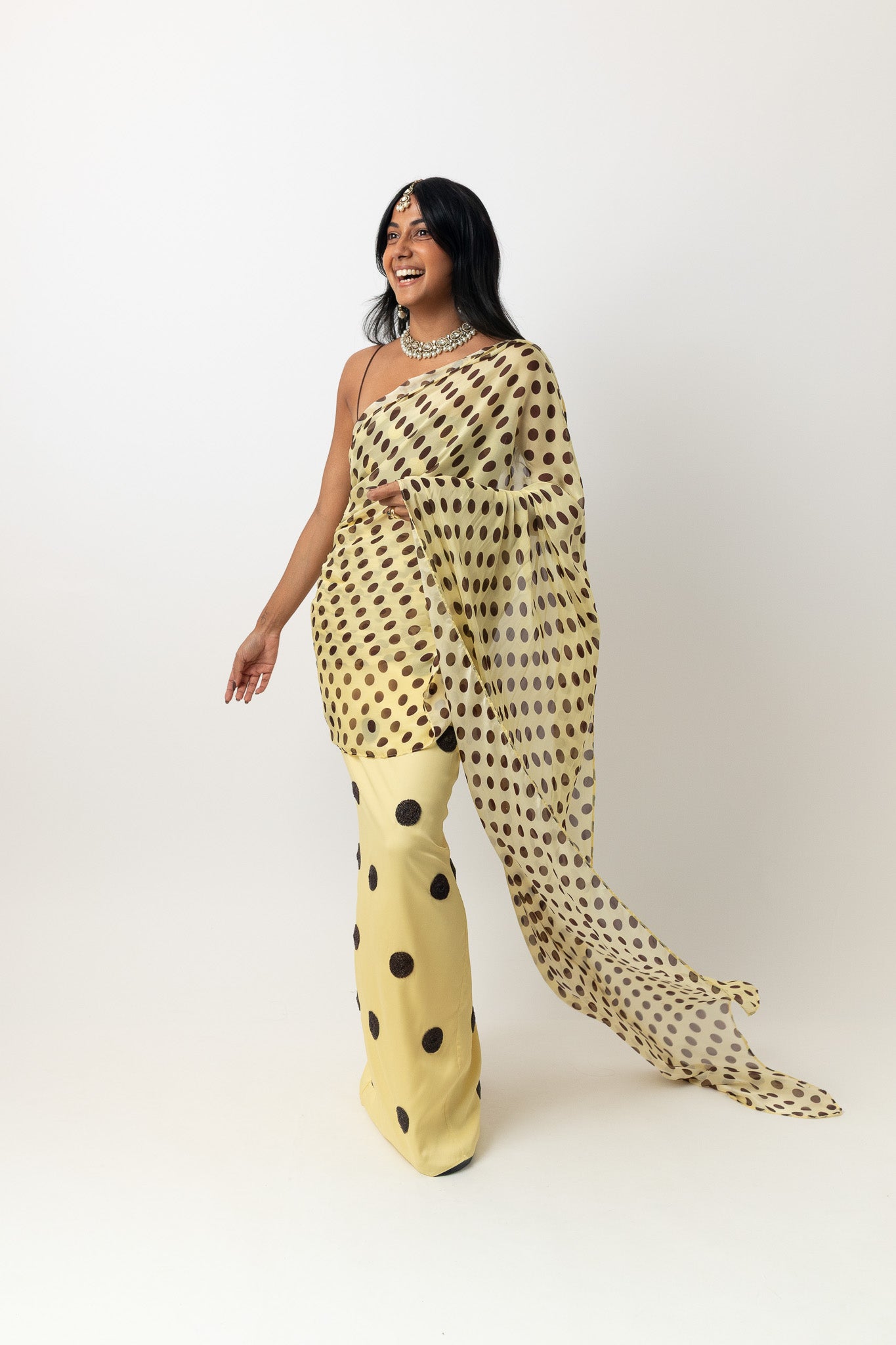 Spot Saree Skirt Butter