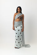 Spot Saree Skirt Sky