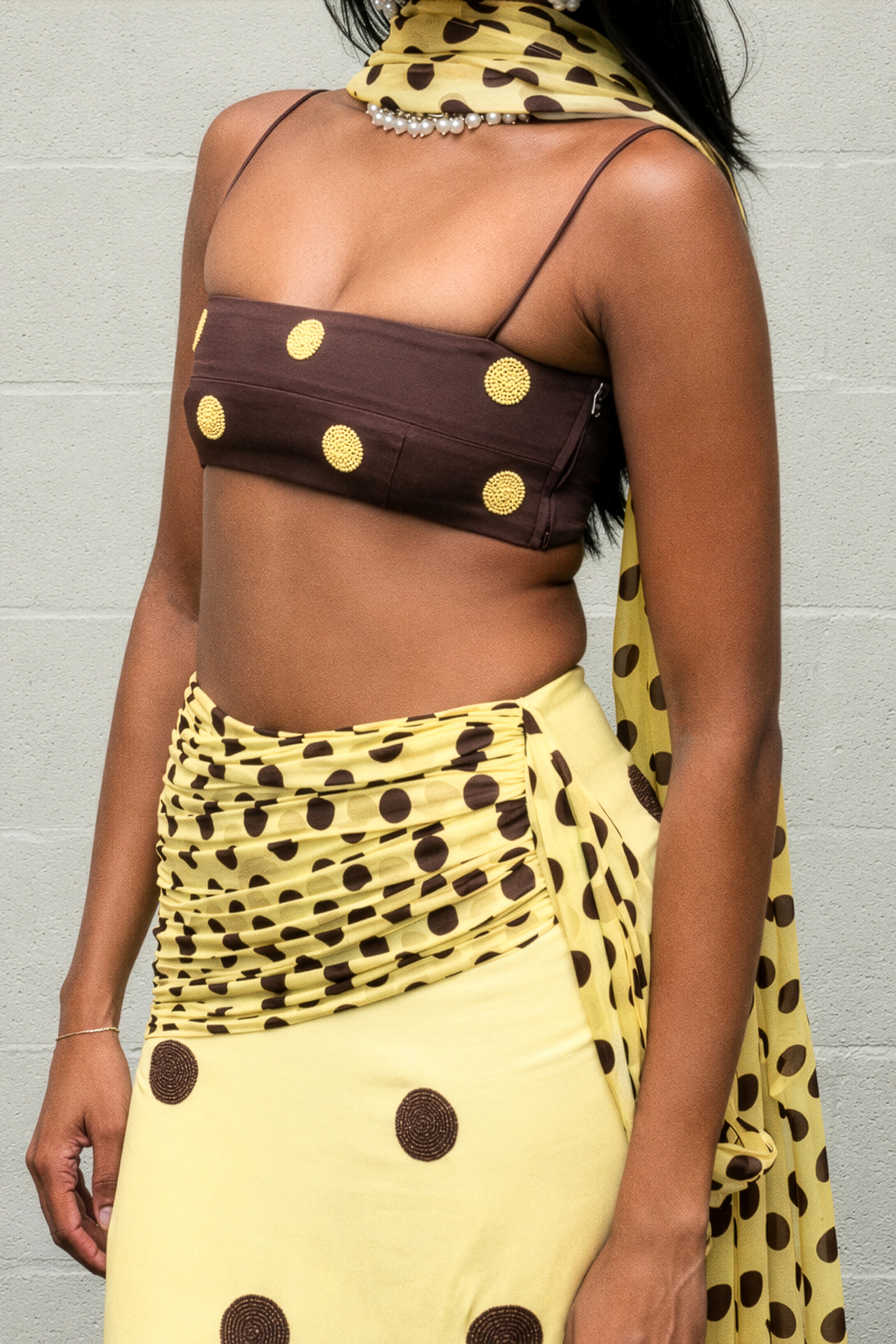 Spot Saree Skirt Butter