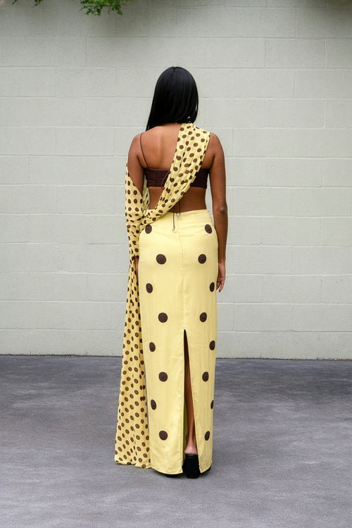 Spot Saree Skirt Butter