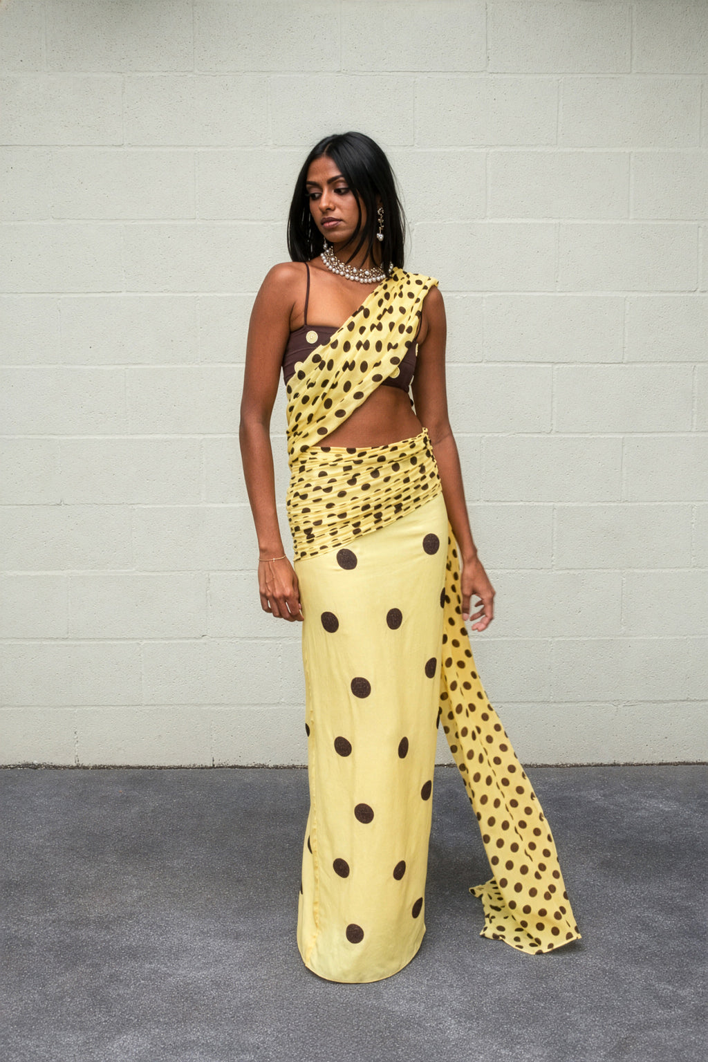 Spot Saree Skirt Butter