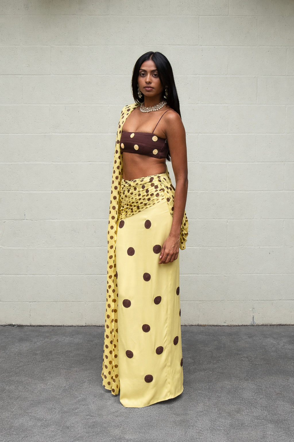 Spot Saree Skirt Butter